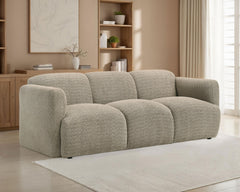 Dorset Fabric Upholstered Round Track Arm Sofa Brown - What&