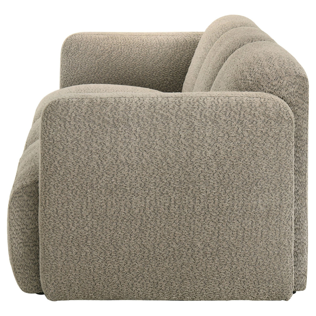 Dorset Fabric Upholstered Round Track Arm Sofa Brown - What&