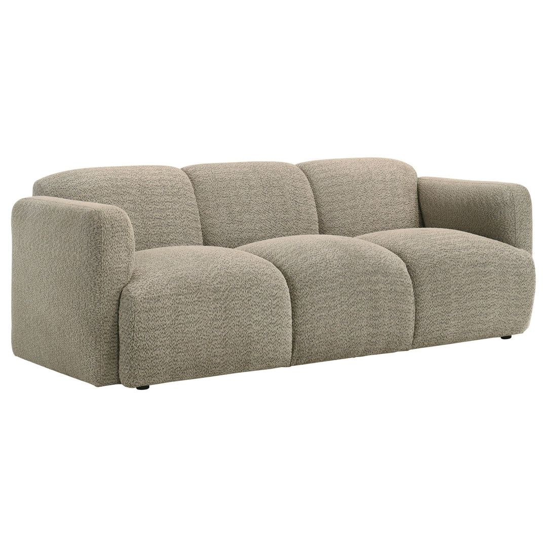 Dorset Fabric Upholstered Round Track Arm Sofa Brown - What's New Furniture Portland