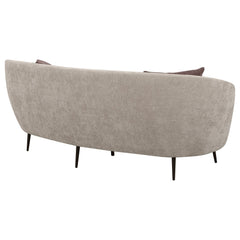 Ellorie Upholstered Channel Back Curved Sofa Beige - What&