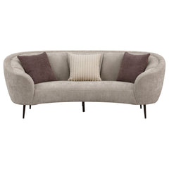 Ellorie Upholstered Channel Back Curved Sofa Beige - What&