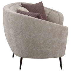 Ellorie Upholstered Channel Back Curved Sofa Beige - What&