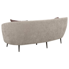 Ellorie Upholstered Channel Back Curved Sofa Beige - What&