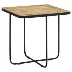 Elyna Square Stone Top Accent Side Table Beige - What&