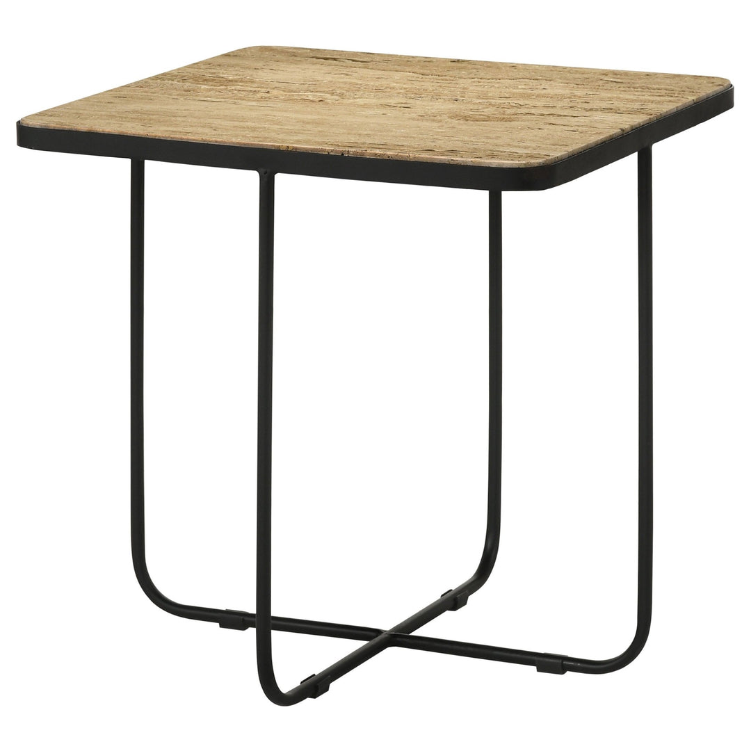 Elyna Square Stone Top Accent Side Table Beige - What&