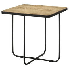 Elyna Square Stone Top Accent Side Table Beige - What&