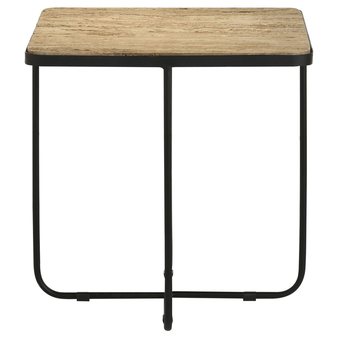 Elyna Square Stone Top Accent Side Table Beige - What&