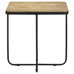 Elyna Square Stone Top Accent Side Table Beige - What&