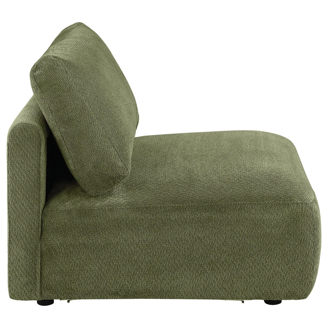 Elysia Fabric Upholstered Modular Armless Chair Green - What&