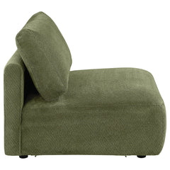 Elysia Fabric Upholstered Modular Armless Chair Green - What&