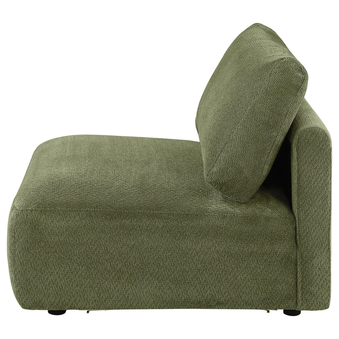 Elysia Fabric Upholstered Modular Armless Chair Green - What&