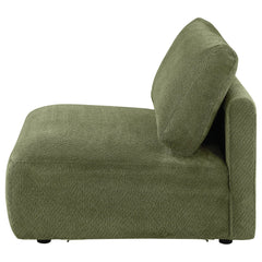 Elysia Fabric Upholstered Modular Armless Chair Green - What&