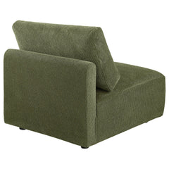 Elysia Fabric Upholstered Modular Armless Chair Green - What&