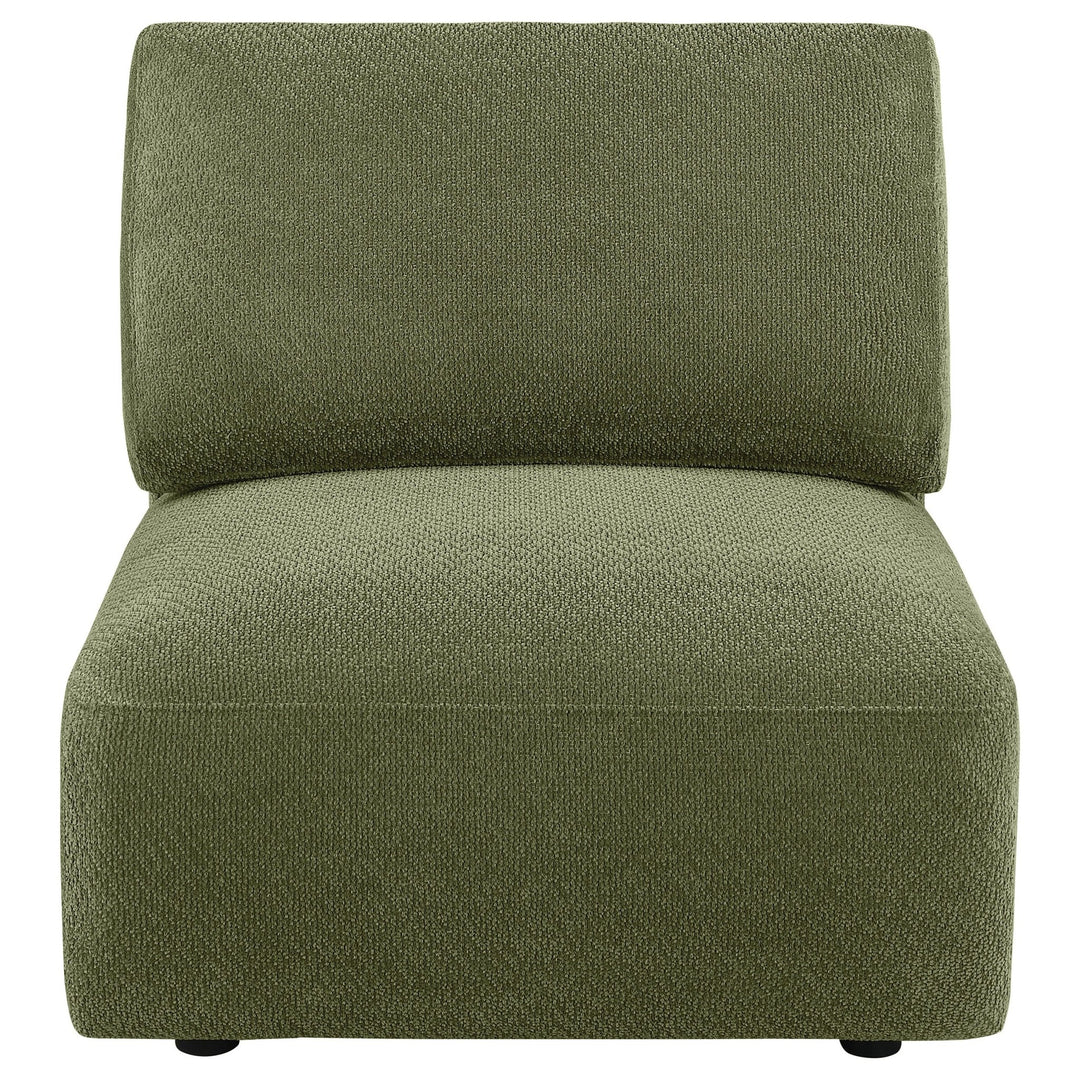 Elysia Fabric Upholstered Modular Armless Chair Green - What&