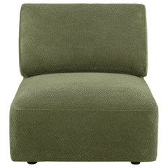 Elysia Fabric Upholstered Modular Armless Chair Green - What&