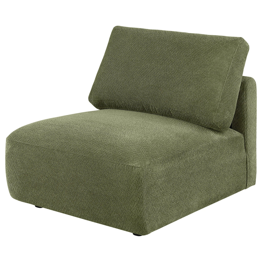 Elysia Fabric Upholstered Modular Armless Chair Green - What&