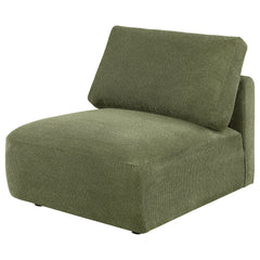 Elysia Fabric Upholstered Modular Armless Chair Green - What&