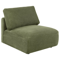 Elysia Fabric Upholstered Modular Armless Chair Green - What&