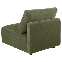 Elysia Fabric Upholstered Modular Armless Chair Green - What&