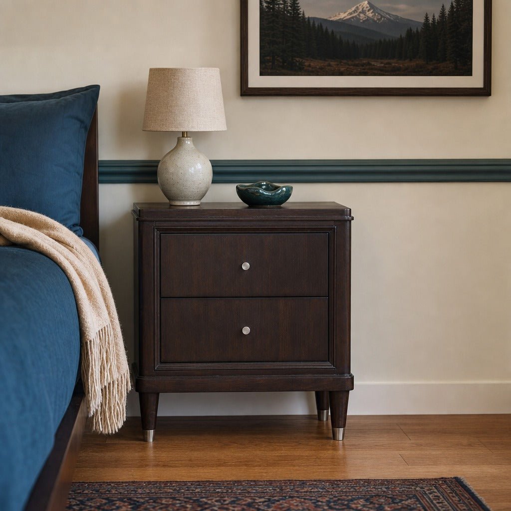 Emberlyn 2 Drawer Nightstand Brown styled in Portland AlbertArts foursquare living room - What&
