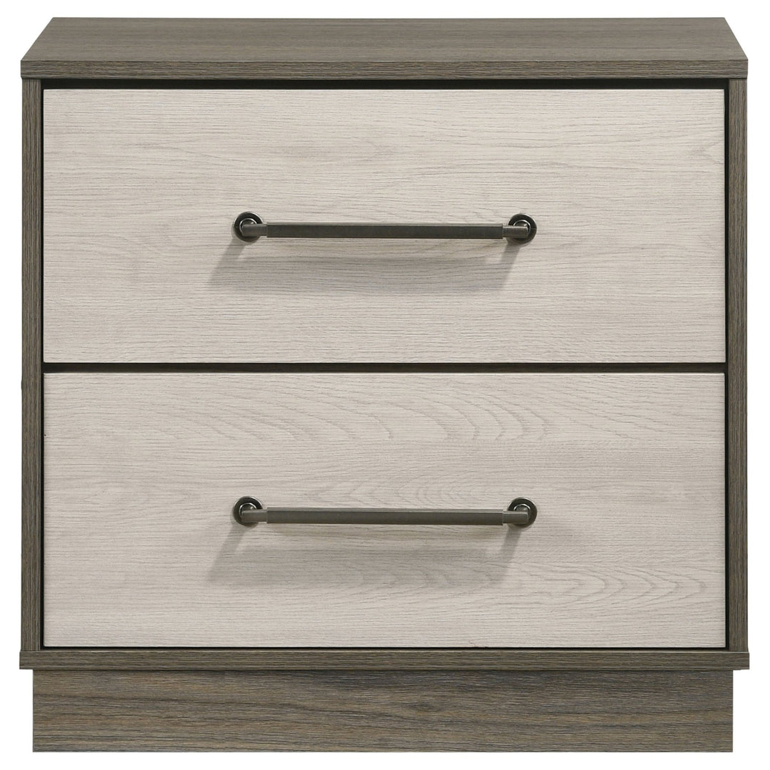Fenwick 2-drawer Nightstand Bedside Table Grey Oak - What&