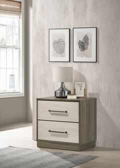 Fenwick 2-drawer Nightstand Bedside Table Grey Oak - What&