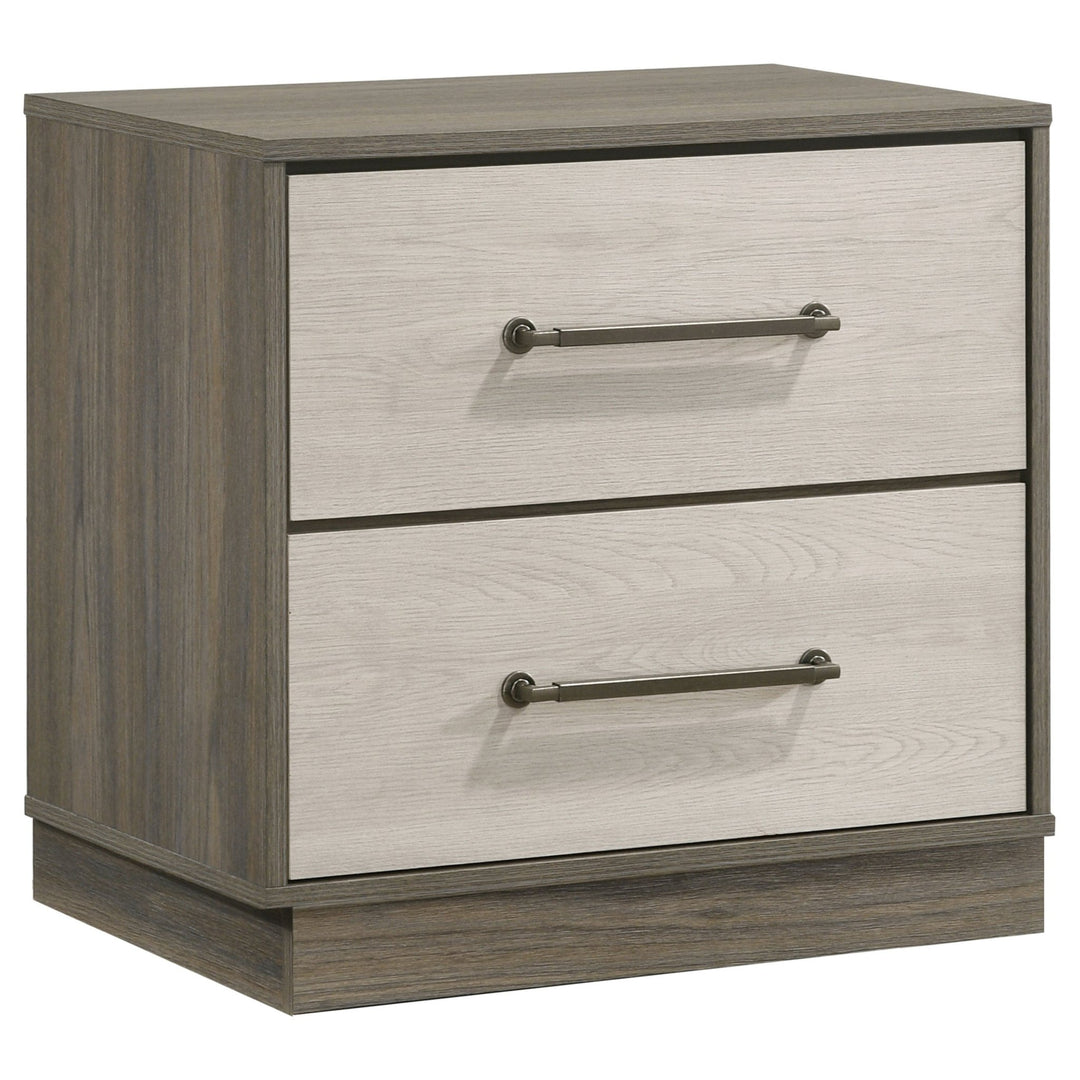 Fenwick 2-drawer Nightstand Bedside Table Grey Oak - What's New Furniture Portland