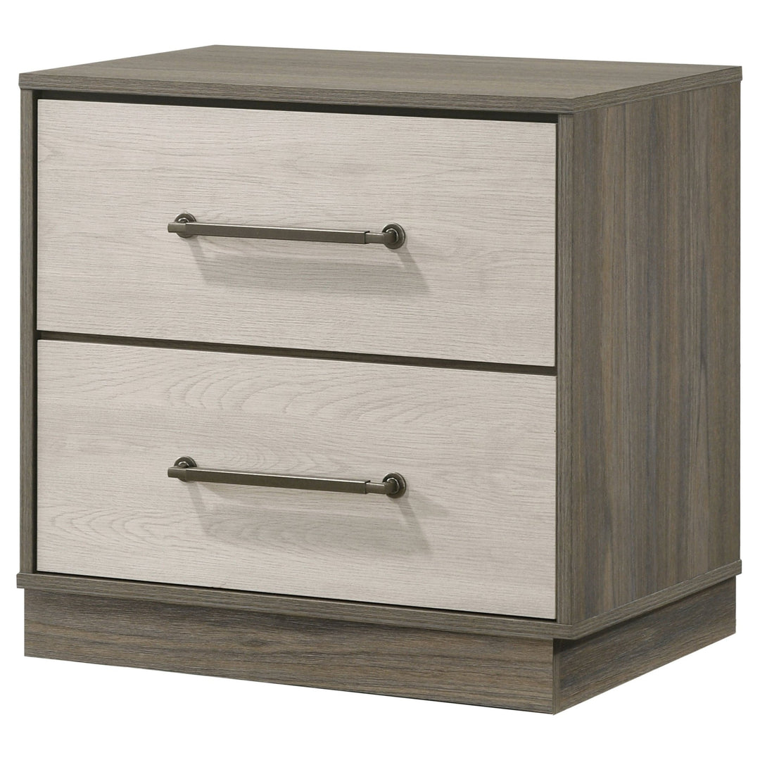 Fenwick 2-drawer Nightstand Bedside Table Grey Oak - What&