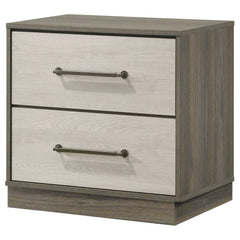 Fenwick 2-drawer Nightstand Bedside Table Grey Oak - What&