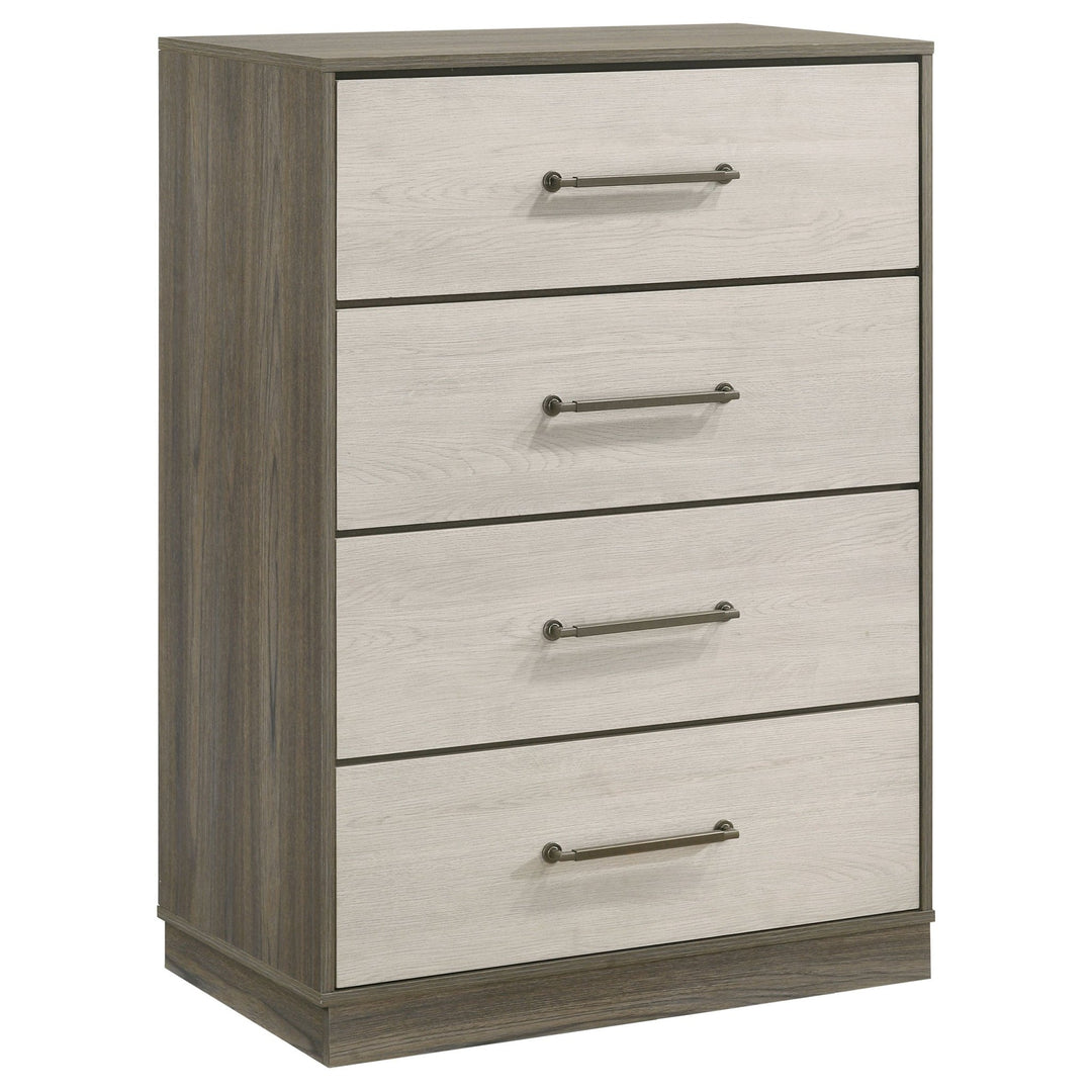 Fenwick 4-drawer Chest of Drawers Grey Oak - What's New Furniture Portland