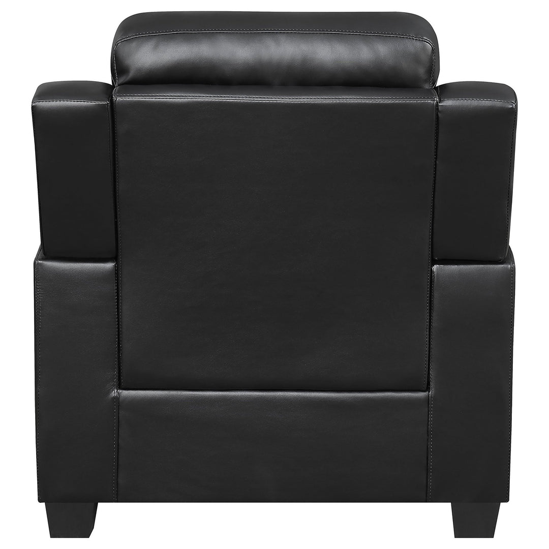 Finley Upholstered Padded Arm Tufted Accent Chair Black - What&