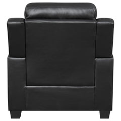 Finley Upholstered Padded Arm Tufted Accent Chair Black - What&