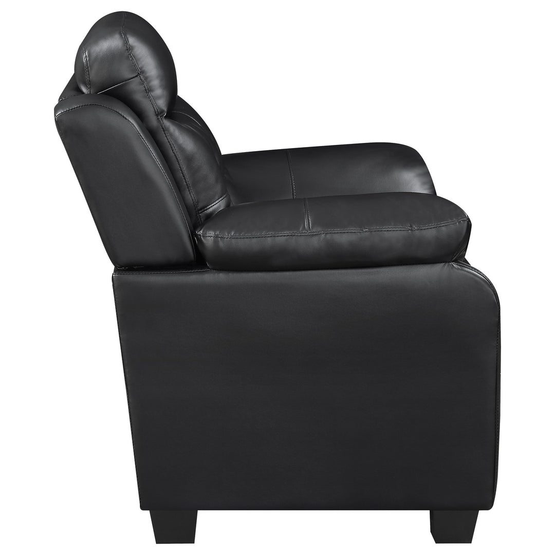 Finley Upholstered Padded Arm Tufted Accent Chair Black - What&