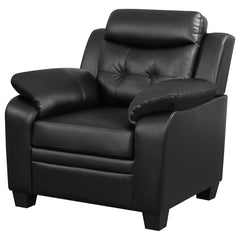Finley Upholstered Padded Arm Tufted Accent Chair Black - What&
