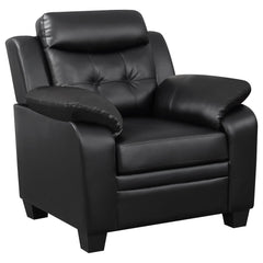 Finley Upholstered Padded Arm Tufted Accent Chair Black - What&