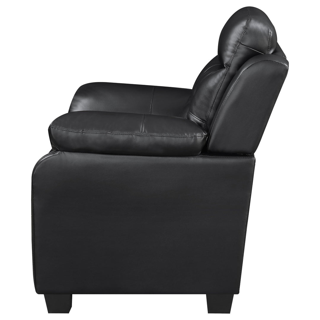 Finley Upholstered Padded Arm Tufted Accent Chair Black - What&