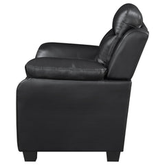 Finley Upholstered Padded Arm Tufted Accent Chair Black - What&