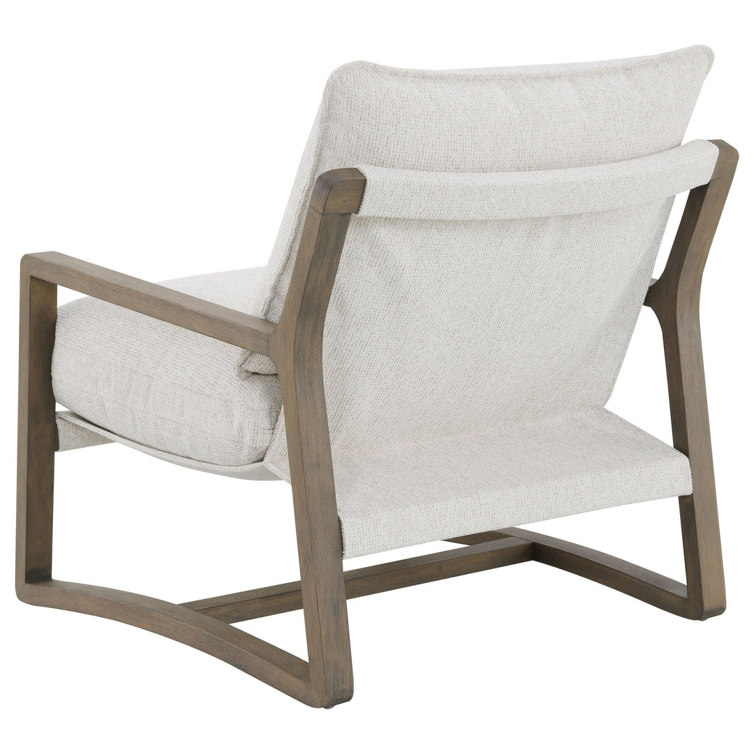 Geneva Boucle Upholstered Wood Arm Accent Chair Sand - What&