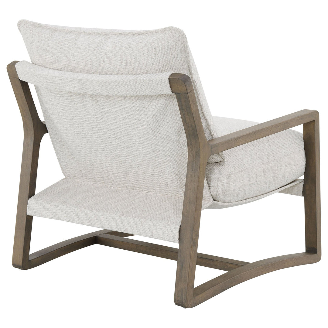 Geneva Boucle Upholstered Wood Arm Accent Chair Sand - What&