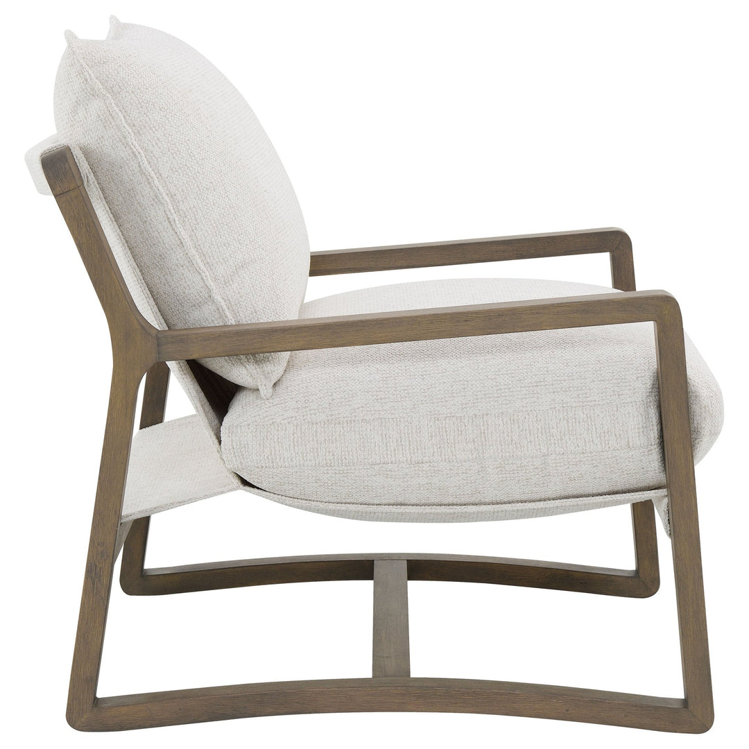 Geneva Boucle Upholstered Wood Arm Accent Chair Sand - What&
