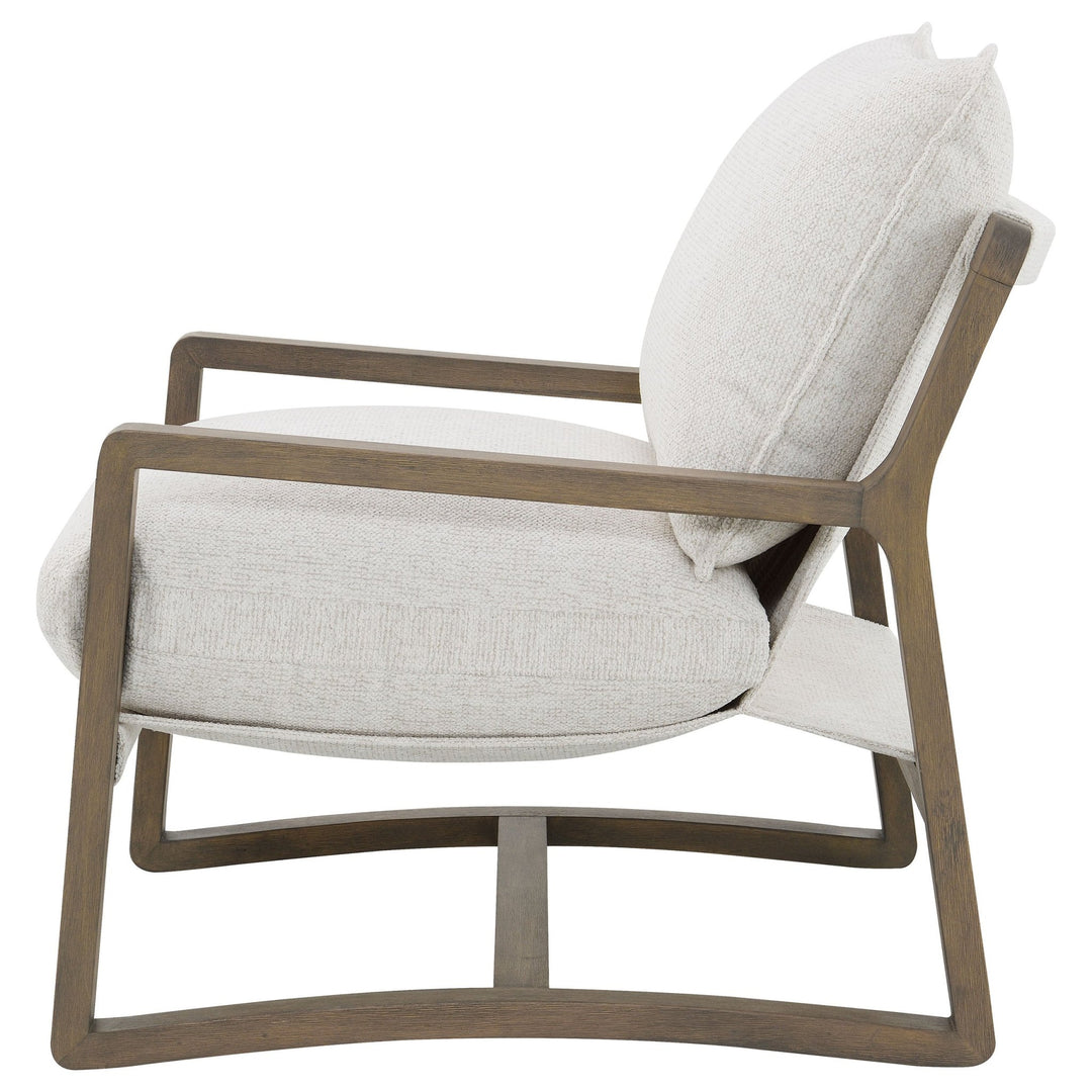 Geneva Boucle Upholstered Wood Arm Accent Chair Sand - What&