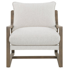 Geneva Boucle Upholstered Wood Arm Accent Chair Sand - What&