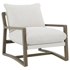 Geneva Boucle Upholstered Wood Arm Accent Chair Sand - What&