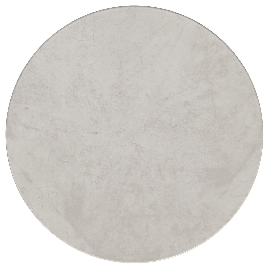 Hermas Round Genuine Marble Top Metal Coffee Table White - What&