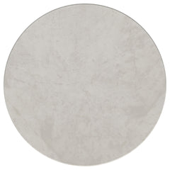 Hermas Round Genuine Marble Top Metal Coffee Table White - What&