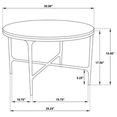 Hermas Round Genuine Marble Top Metal Coffee Table White - What&