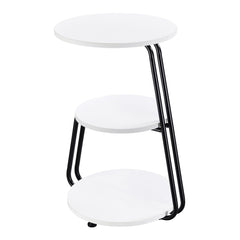Hilly 3-tier Round Accent Side Table White and Black - What&