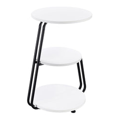 Hilly 3-tier Round Accent Side Table White and Black - What&
