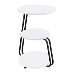 Hilly 3-tier Round Accent Side Table White and Black - What&