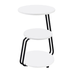 Hilly 3-tier Round Accent Side Table White and Black - What&